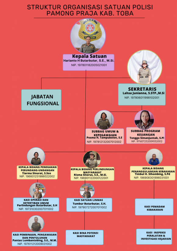 Struktur Organisasi Satuan Polisi Pamong Praja Kabupaten Toba